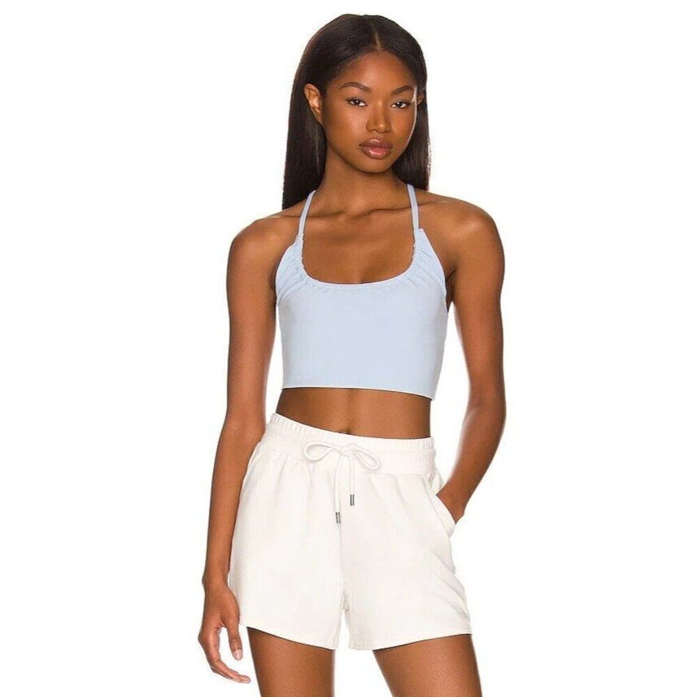 Free People Movement Cant Get Enough Brami Top Size Small Blue Convertible
